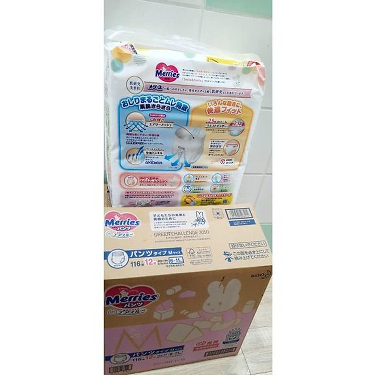 Tã quần Merries size M58 tại Agabang Chính hãng Ưu đãi - Hình ảnh 2