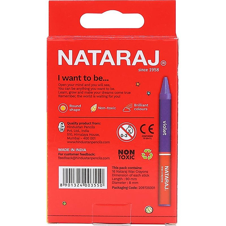 Bút Sáp NATARAJ 400355 (16 màu) - Ảnh 5