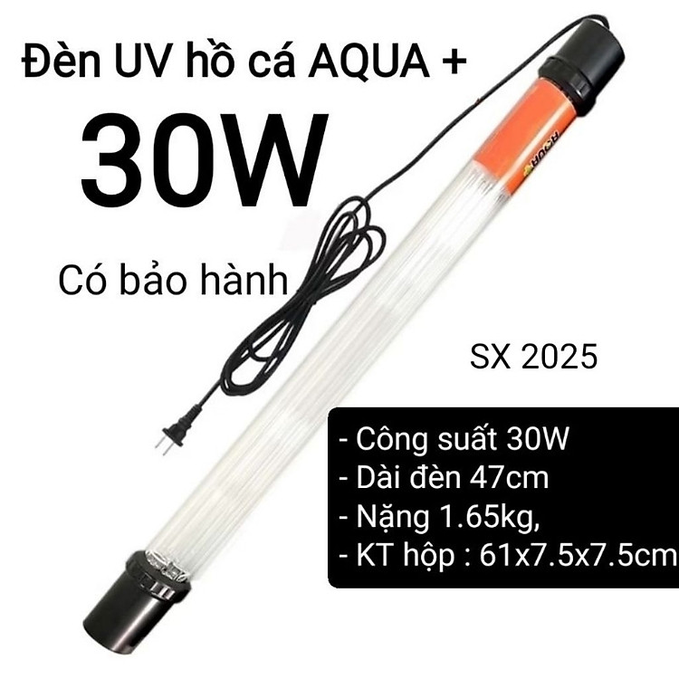 Đèn UV 30W AQUA SUV+ Diệt Khuẩn, Rêu Tảo Hồ Cá Koi , Xử Lý Nước Thải, Nước Sinh Hoạt Trong 7 Ngày