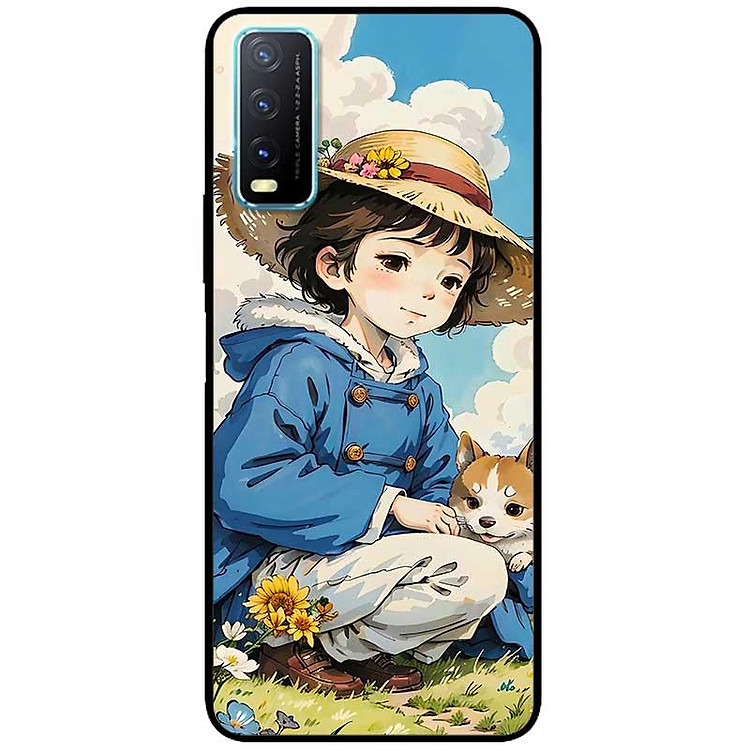 Ốp lưng cho Vivo Y12s - Y20 - Y20s - Y21 - Y21s - Y33 - Y33T - Cô Gái Và Cún Con - Hàng Chính Hãng