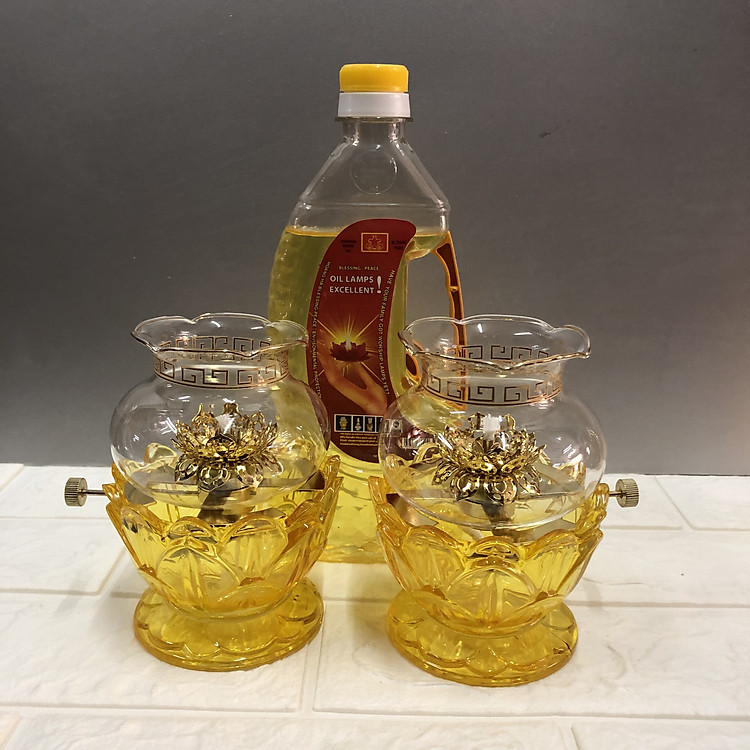 combo 2 chiếc đèn thờ đốt dầu ( tặng 1 chai dầu đốt ) Cao 13,5 cm , đk 10 cm TP1015