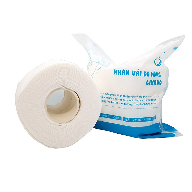 Khăn lau mặt dùng 1 lần Likado cho trẻ em và ngưới lớn kt 20*20cm( 1 cuộn 50 khăn)