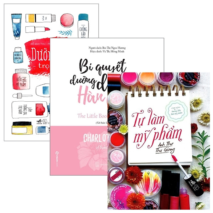 Combo Dưỡng Da Trọn Gói + Bí Quyết Dưỡng Da Kiểu Hàn Quốc + Tự Làm Mỹ Phẩm (Bộ 3 Cuốn)