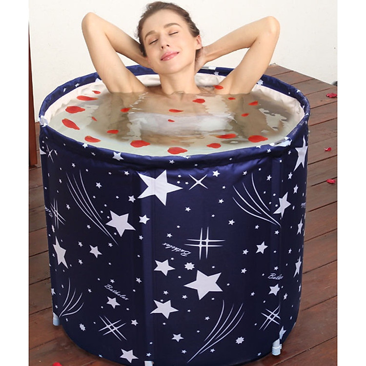 Bồn tắm tròn gấp khung kim loại