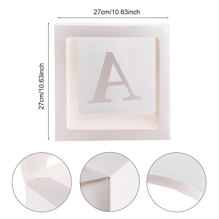 Hộp Đựng Bong Bóng Trong Suốt - Trắng Love - Ảnh 4