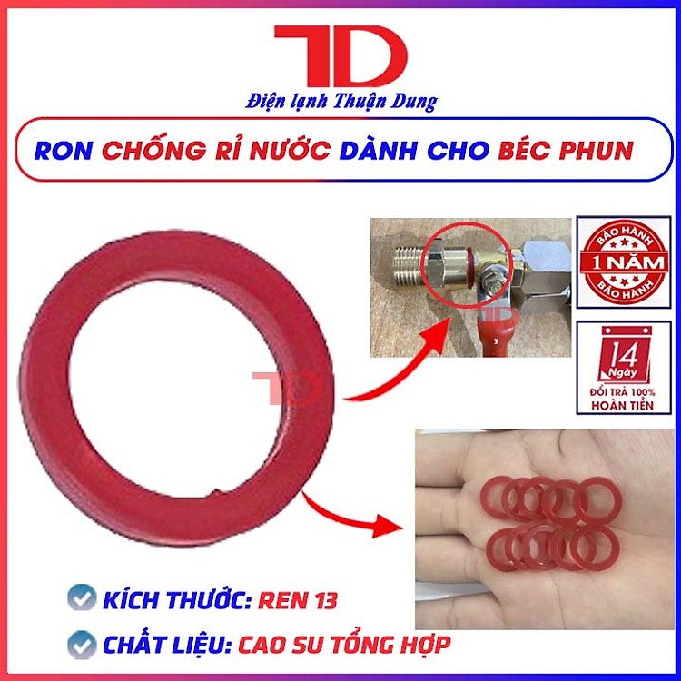 Ron chống rỉ nước dành cho béc phun, ren ngoài tròn dẹt vòng đệm cao su giúp chống rò rỉ nước, Gioăng Cao Su, Ron Cao Su - Điện Lạnh Thuận Dung