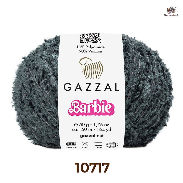 Len lông xù Barbie nhập từ Gazzal, đan móc áo, váy, khăn