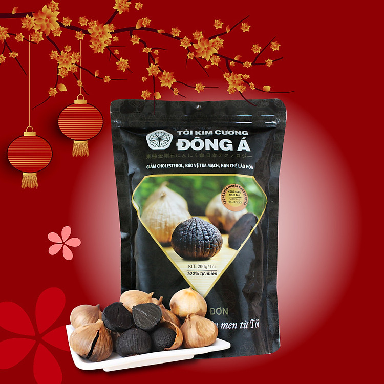 Tỏi Đen Kim Cương Đông Á - Tỏi Đen Cô Đơn (Túi 200g)