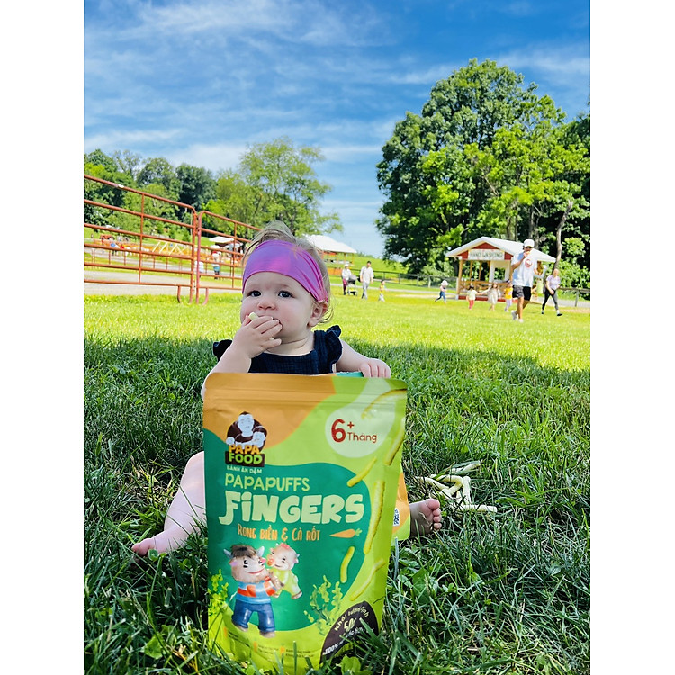 Bánh ăn dặm PAPAPUFFS RONG BIỂN&CÀ RỐT Chính hãng Giá tốt - Hình ảnh 4
