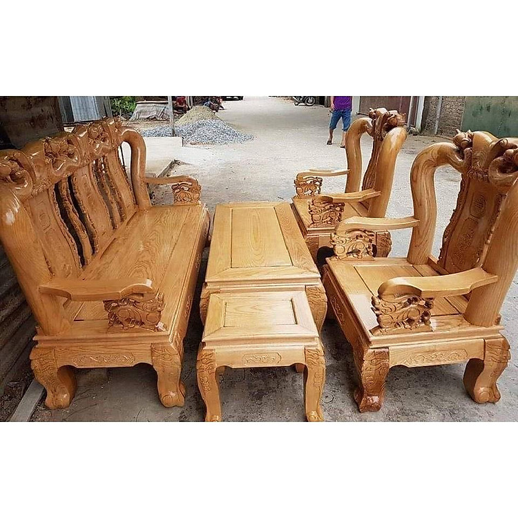 Bộ bàn ghế Minh Quốc Đào gỗ Sồi Nga