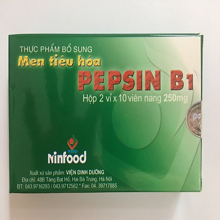 Men tiêu hóa Pepsin B1 250 mg dùng làm giảm rối loạn tiêu hóa, trẻ biếng ăn,suy dinh dưỡng, khó tiêu