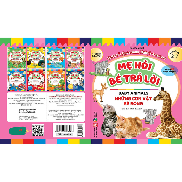 Sách - Mẹ hỏi bé trả lời ( Song ngữ Anh Việt ) : Động vật hoang dã, thực vật , Đại dương , cơ thể người - lẻ tùy chọn