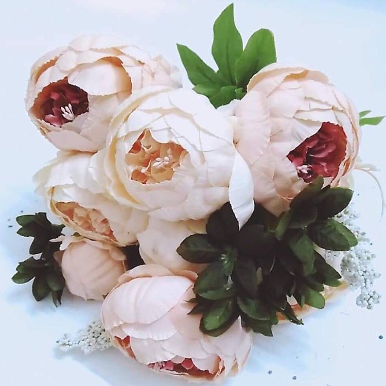 1 Cành hoa mẫu đơn Peony Châu Âu cao cấp trang trí nội thất sang trọng
