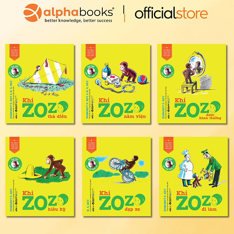 Bộ Truyện Tranh Zozo - Chú Khỉ Hiếu Kỳ: Khỉ Zozo Hiếu Kỳ + Khỉ Zozo Đi Làm + Khỉ Zozo Đạp Xe + Khỉ Zozo Được Khen Thưởng + Khỉ Zozo Thả Diều + Khỉ Zozo Nằm Viện