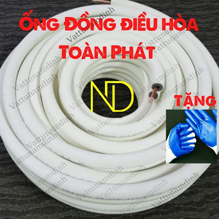 ống đồng luồn sẵn bảo ôn + băng quấn lắp điều hòa máy lạnh