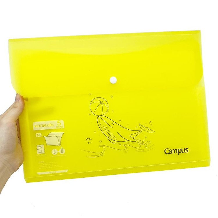 File Tài Liệu Ngang Campus 5 Ngăn DF-5X-U2 (Màu Vàng) - Ảnh 4