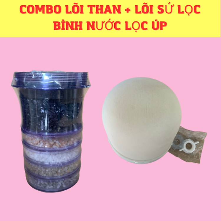 COMBO LÕI SỨ VÀ LÕI THAN 5 TẦNG DÙNG CHO BÌNH LOC NƯỚC ÚP