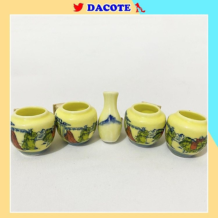 Cóng chim khuyên (đẹp) chất liệu gốm sứ cao cấp họa tiết siêu đẹp (Đủ bộ) - Combo 5 cóng sứ khuyên