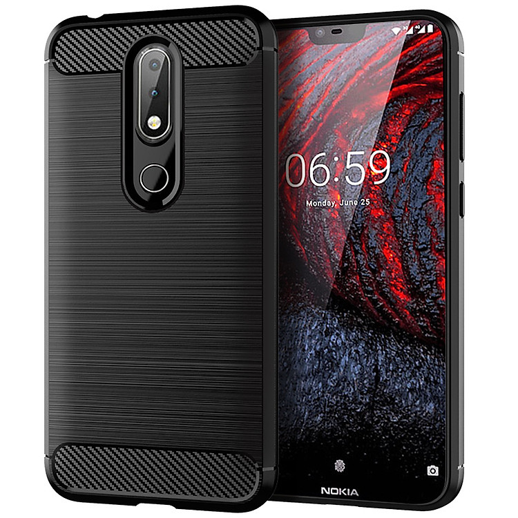 Ốp Lưng Dẻo Dành Cho Nokia 6.1 Plus X6 2018 Vân Xước Chống Sốc - Hàng Chính Hãng