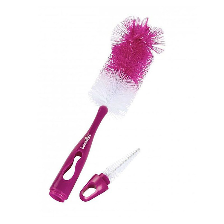 Cọ Rửa Bình Sữa Và Núm Ty 2 in 1 Babymoov Hồng