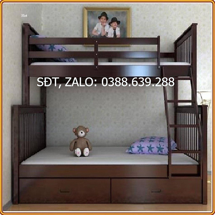 Giường tầng GT128 tiện dụng, tiết kiệm tối đa không gian cho gia đình. (1Kiện)