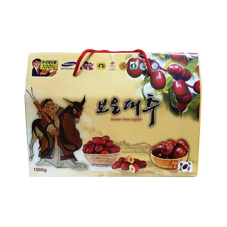 Táo Đỏ Hàn Quốc Sấy Khô Boeun Loess Jujube 1kg (Hộp Quà Tặng)