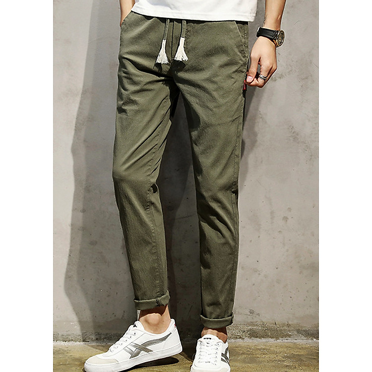 Quần jogger kaki thời trang nam , dễ dàng phối đồ 107-Xanh rêu