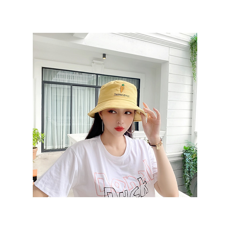 Nón tai bèo - Mũ tai bèo thêu hình THỎ TÂY NTB199