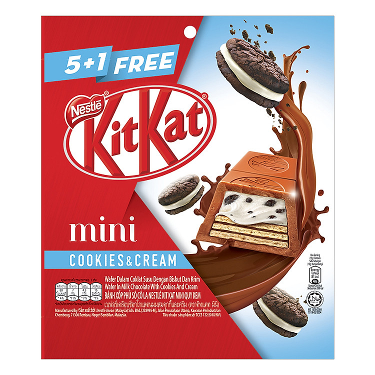 Gói 5 + 1 Thanh Kit Kat Mini Vị Bánh Quy Kem (15g / Thanh)