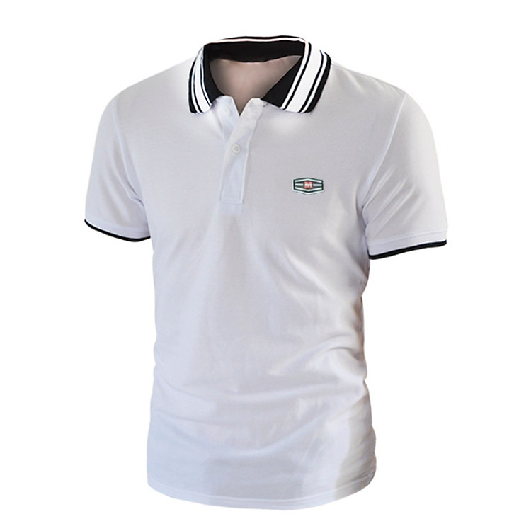 Áo thun polo nam có cổ bẻ vải cá sấu cao cấp phối cổ sọ ngang trung niên ND003