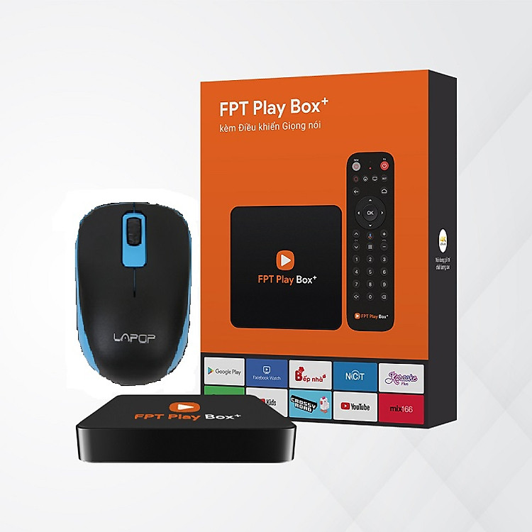FPT Play Box+ 2019 Voice Remote hàng chính hãng tặng kèm chuột quang không dây