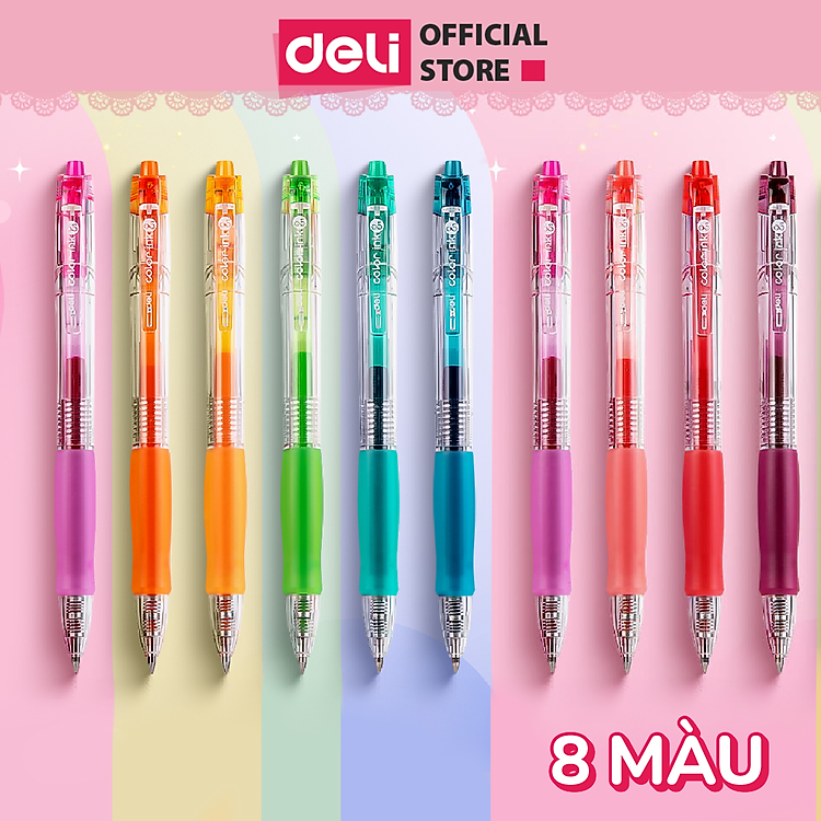 Bút Bi Nước Mực Gel 10 Màu (Ngòi 0.5mm) - Ảnh 3