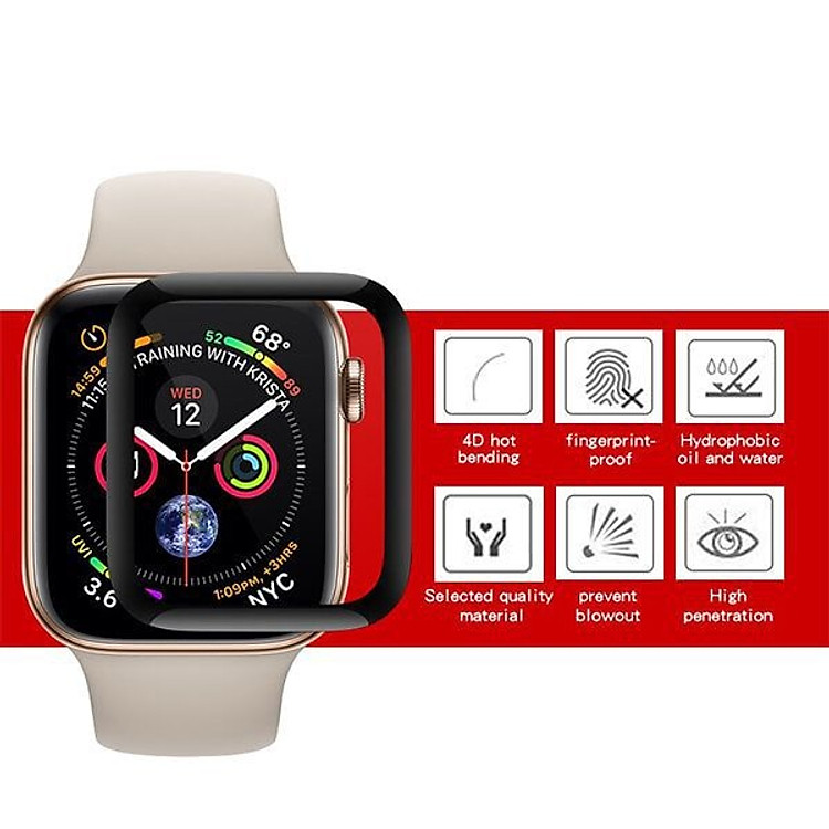 Miếng dán Cường lực Apple Watch Coteetci 4D dành cho Apple Watch (hàng chính hãng)