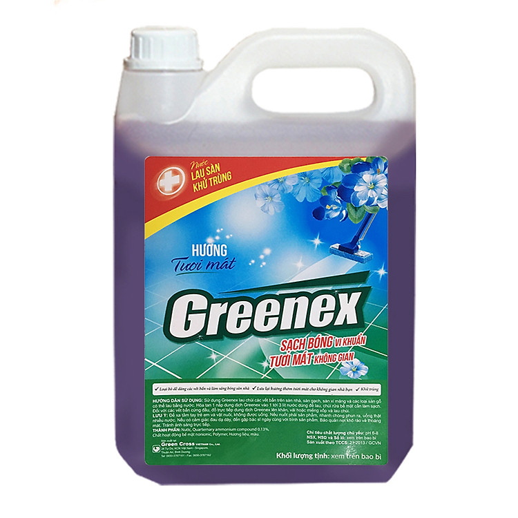 Nước Lau Sàn Đậm Đặc Greenex Hương Trái Cây can 5L