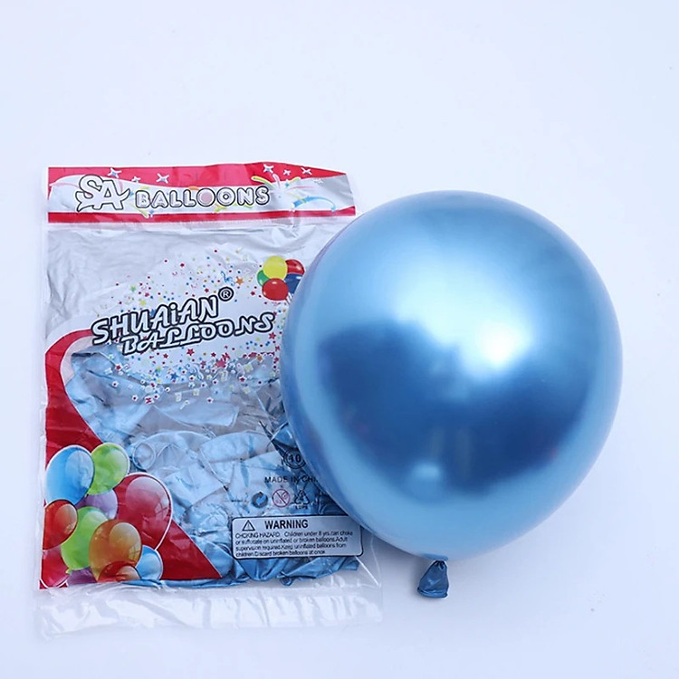 Bóng Bay Siêu Nhũ 6″ (10 quả) – Xanh dương