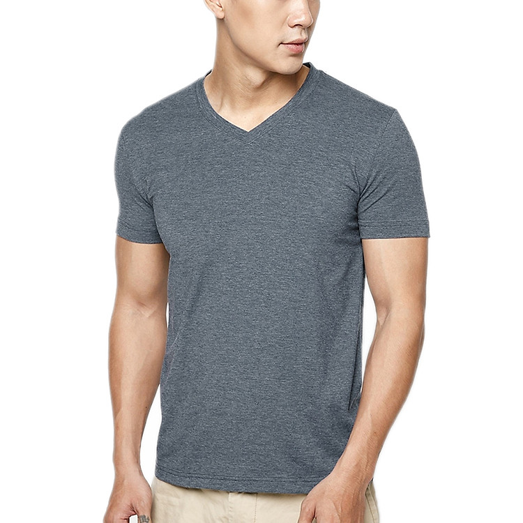 Áo Thun T-shirt Nam Cổ Tim (Xanh Đen)