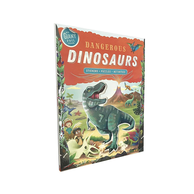 Dangerous Dinosaurs: Giant Foil Sticker Book with Puzzles and Activities - Ảnh 4