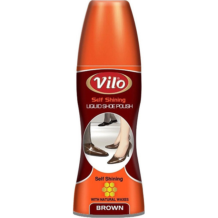 Xi nước đánh bóng giày Vilo liquid shoe polish 80ml (màu nâu)