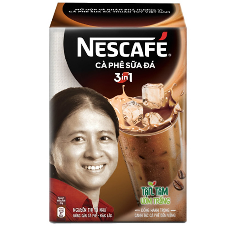 Cà phê hòa tan NESCAFÉ 3in1 Cà phê sữa đá - Hộp 10 gói x 24 g