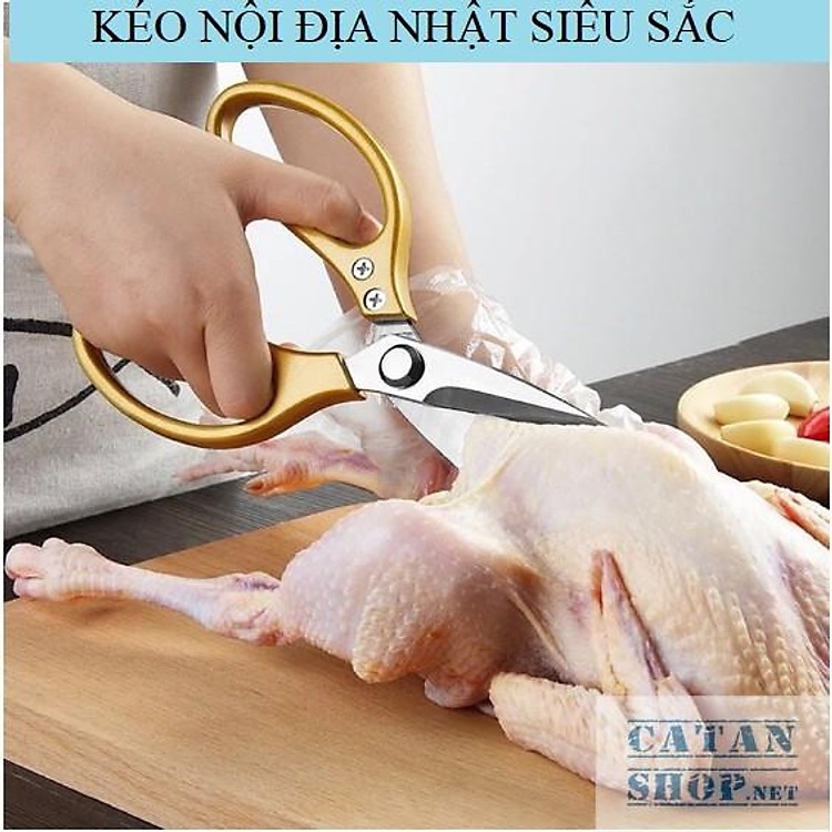 Kéo cắt gà sk5, kéo làm bếp đa năng nội địa nhật siêu sắc, cắt gà cắt vịt và thịt các loại GD424-KeoSK5