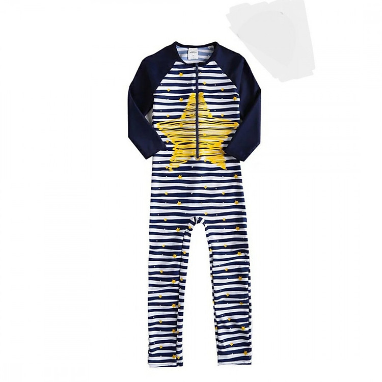 Đồ Bơi Thun Dài Tay Sọc Ngang Cho Bé Gái