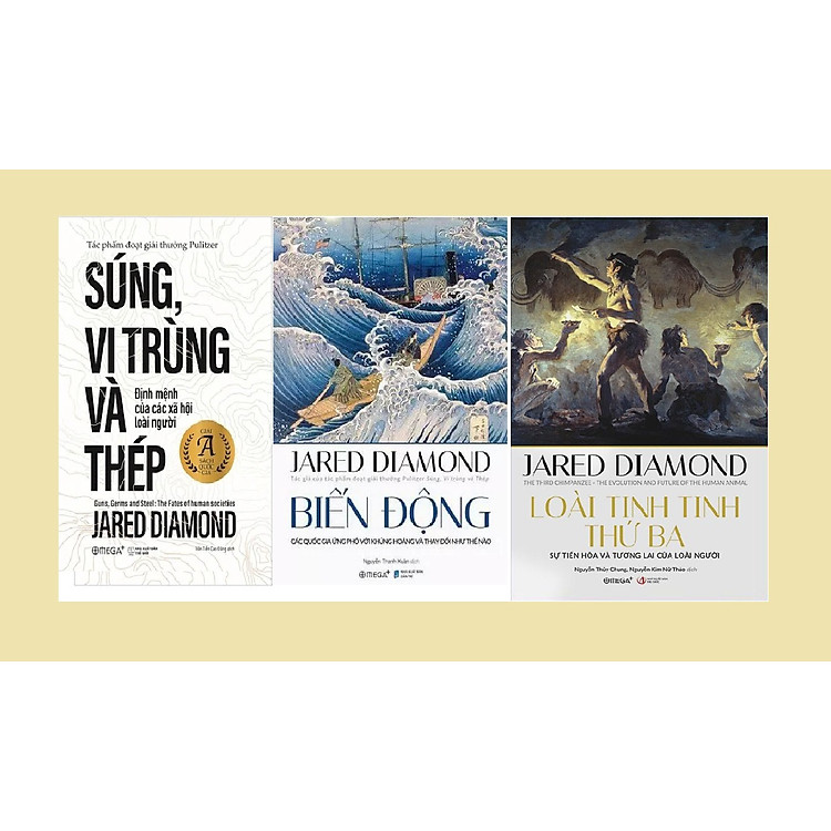 Combo 3 cuốn sách Tác giả: Jared Diamond: Biến Động + Loài Tinh Tinh Thứ Ba + Súng vi trùng và Thép