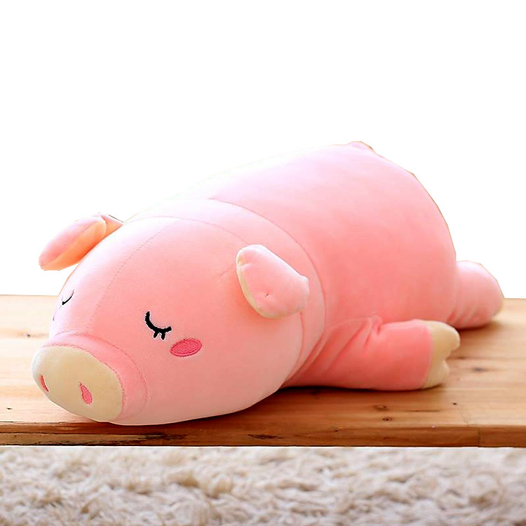 Gối ôm heo bông màu hồng dài 45cm
