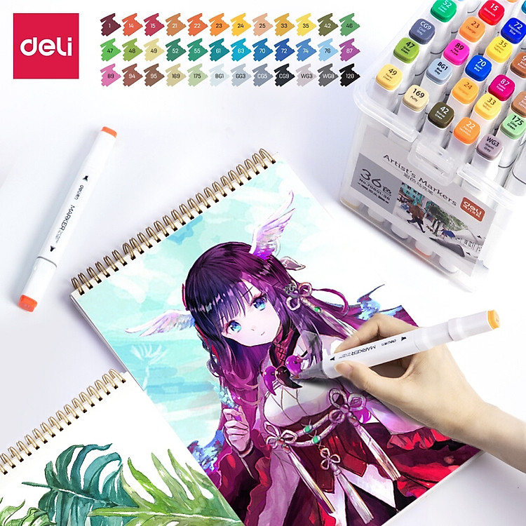 Bút Màu Marker Hai Đầu Deli 70801 (36 màu) - Ảnh 5