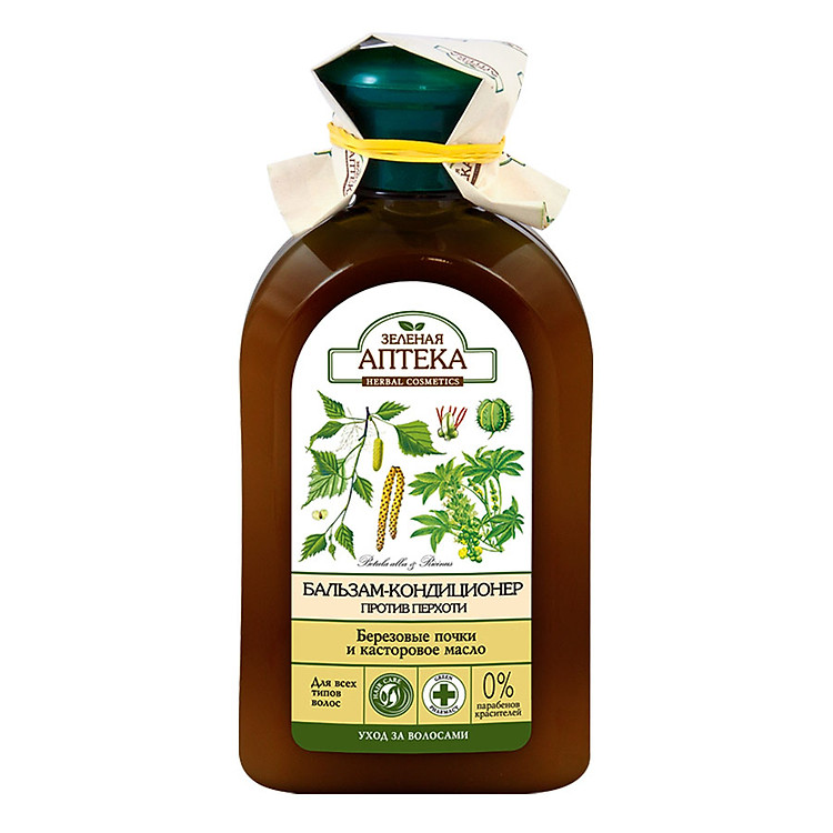 Dầu Xả hỗ trợ điều trị Gàu Zelenaya Apteka - Nụ Bạch Dương Và Dầu Thầu Dầu (300ml)