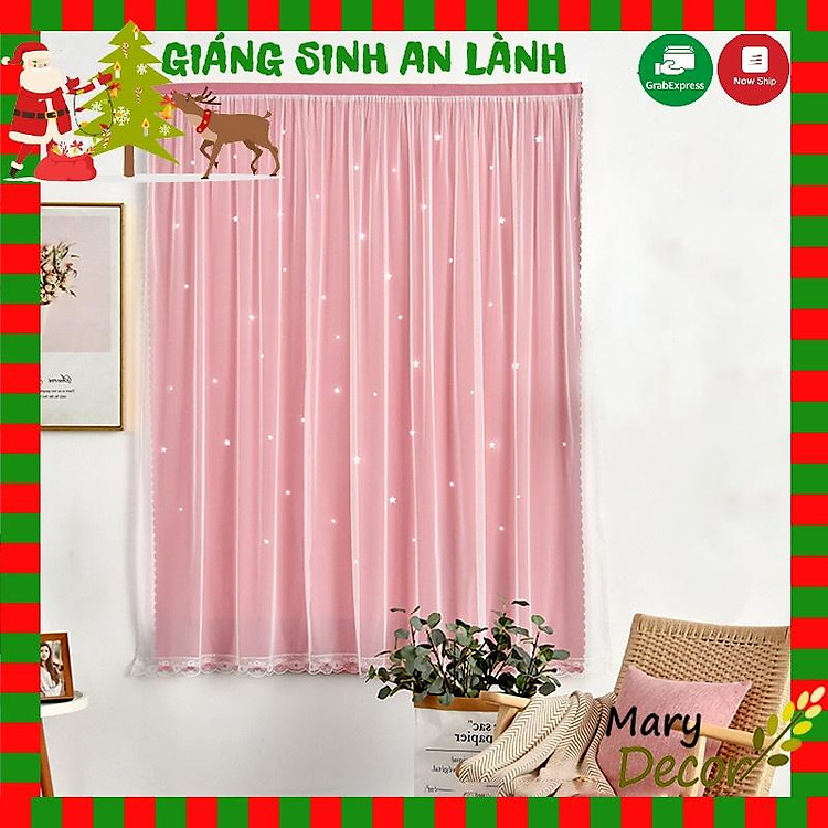 Rèm cửa dán chống nắng, rèm dán tường, cửa sổ - phòng khách dễ dàng lắp đặt không khoan đục Mary Decor 2