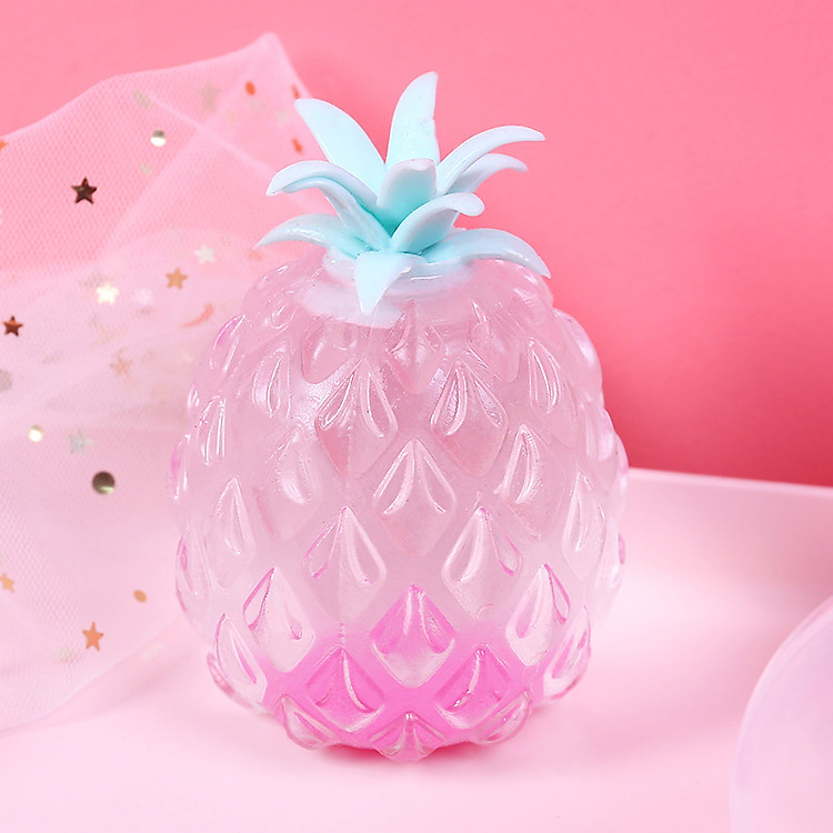 Đồ Chơi Mềm Dẻo Giảm Stress Hình Quả Dứa Trong Suốt Dễ Thương - Màu Hồng
