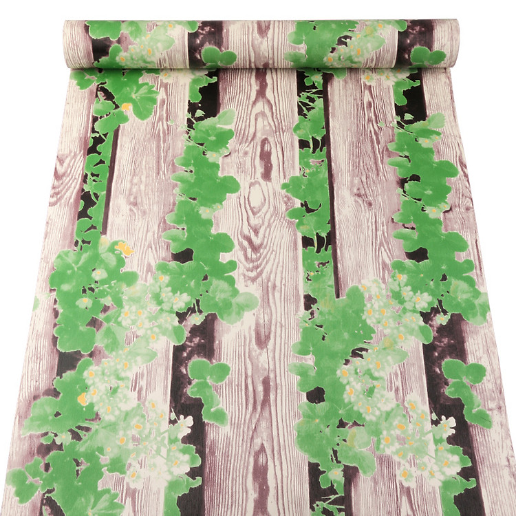 10m giấy dán tường giả gỗ và dây leo xanh C0103