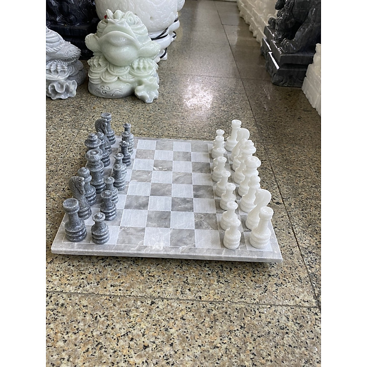 Mua Bộ bàn cờ vua đá cẩm thạch 30 cm Chính hãng Tiết kiệm - Hình ảnh 2