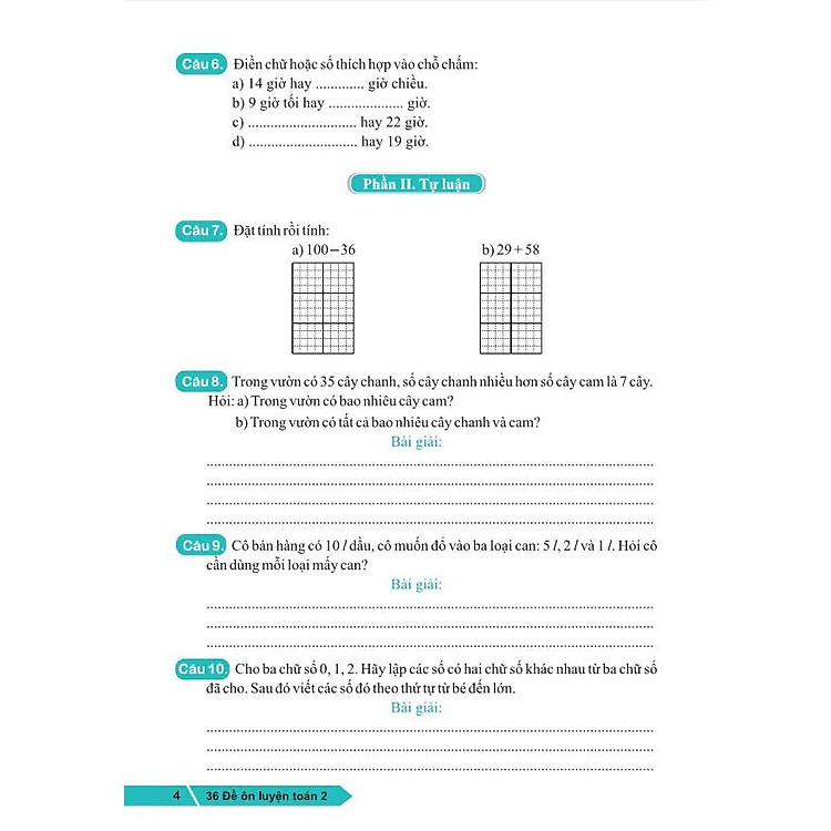 36 Đề Ôn Luyện Toán 2 - Ảnh 5